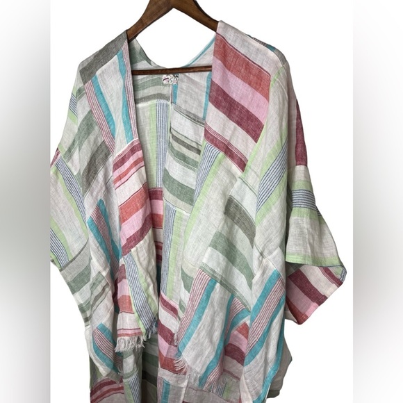 NWOT Free People 100% Linen Sail Away Kimono One Size - Picture 6 of 13
